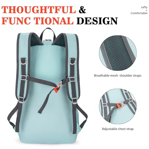 BAGPARKK 35L Ultra Lightweight Foldable Packable Hiking Backpack - color: Sky Blue（35l）