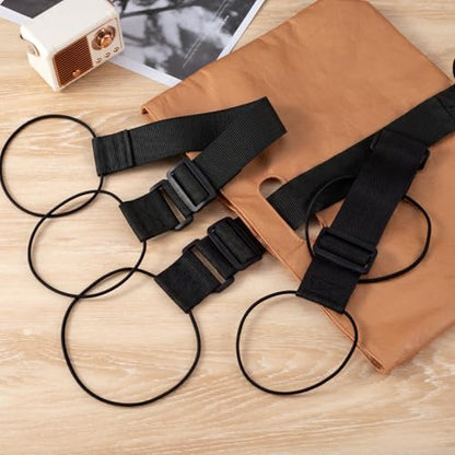 6 Pcs Black Luggage Connector Straps, Adjustable Straps for Suitcases - color: Black, 6pcs