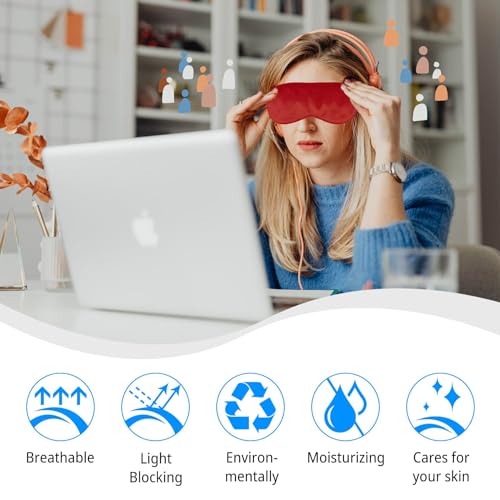 1 Pack Sleep Mask, Silk Eye Mask with Elastic Strap, Blindfold, Soft Silk Sleeping Mask for Girls, Women, Men (Orange) - color: Orange