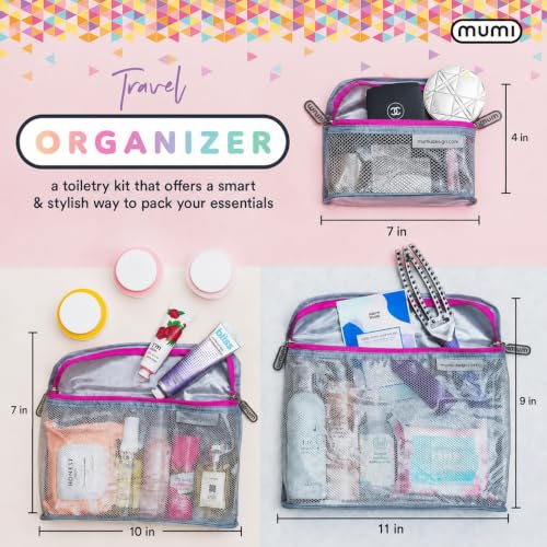 MUMI Travel Toiletry Bag Set of 3 - Clear TSA Approved, Yellow - color: Yellow