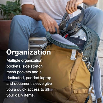 Osprey Nebula Commuter Backpack, Green OS | everyday bag, campus pack, laptop carry, laptop sleeve, work school travel, bottle pockets, everyday carry, Green color - color: Moss Green-earl Grey Heather