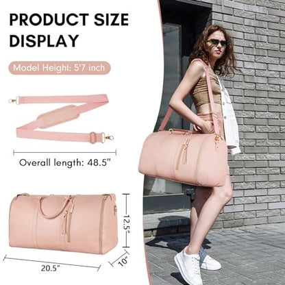 Ytonet Garment Duffle Bags for Travel, Convertible Carry On Garment Bag - color: Pink, style: Tote