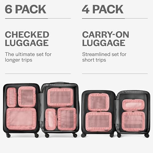 Aerotrunk Compression Packing Cubes for Travel, 4-Pack, Pink - color: Rose, size: 4-Pack