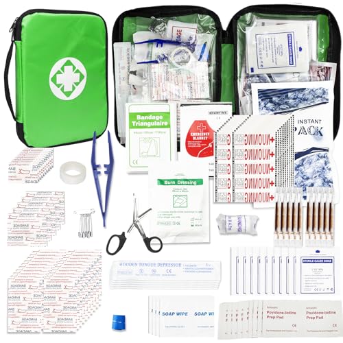 First Aid Kit 300PCS Car Home Camping Essentials Green 1st Aid - color: Green-300pcs