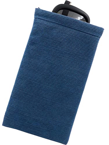 Soft Sunglasses case | Large Glasses Case Holder - Eyeglass Pouch Squeeze Top | Glasses pouch Lightweight Extra Layers - color: Ct8 Blue