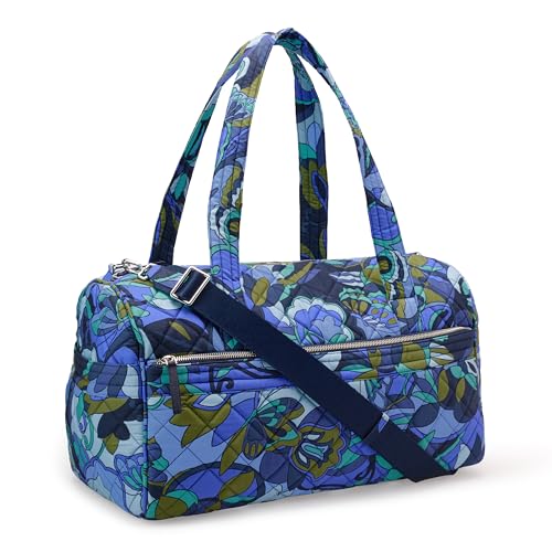Amazon Essentials Women's Quilted Weekender Duffel Bag, Blue Paisley, One Size - color: Blue Paisley