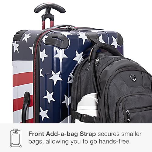 Traveler's Choice Maxporter II Polycarbonate Hardside Trunk with Spinner Wheels, American Flag, 31-Inch Large Trunk - color: American Flag, size: 31-inch Large Trunk