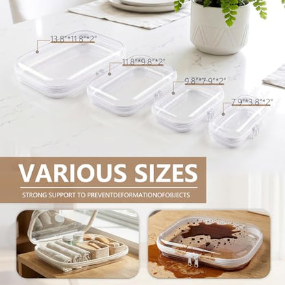 TenKa Clear Hard Shell Zipper Case, 6 Pack Extra Large Clear Zipper Pouches for Travel, Waterproof Hard Plastic Storage Bags for Office Supplies, Toys, Toiletry & Makeup (2M+2L+2XL) - size: 2XL+2L+2M