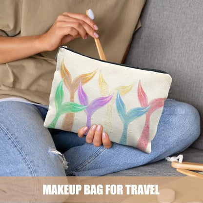 Colorful Glitter Mermaid Ocean Beach Cosmetic Makeup Bag for Women - color: Colorful Glitter Mermaid Ocean Beach