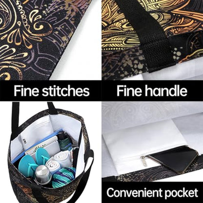 Chic Funny Cute Pattern Big Handle Extra Large Shoulder Tote Bag for Beach Travel Weekender Gym Grocery Shopping - style: Horse