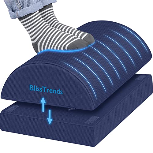 BlissTrends Foot Rest Under Desk, Foot Stool with 2 Adjustable Heights - color: Blue, size: Large