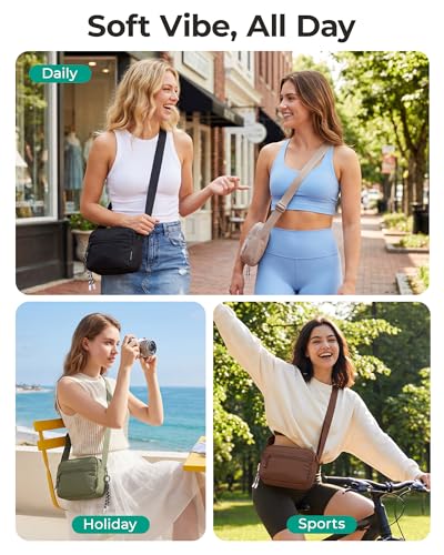 BAGSMART Cross Body Purse, Small Crossbody Bags for Women Travel Purse, Casual Shoulder Handbag Wallet - color: Black