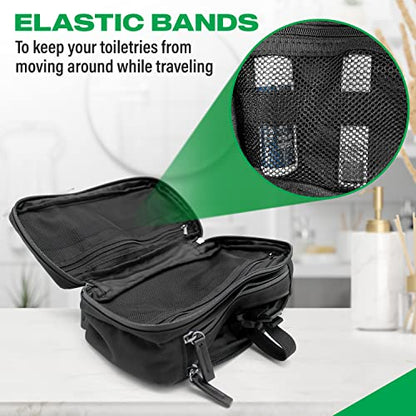 COR Surf Compact Hanging Toiletry Bag, Dopp Kit, 4 Compartments, Dark Green - color: Dark Green