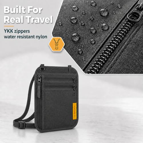 VENTURE 4TH Slim Neck Wallet, RFID Blocking Passport Holder - Gray - color: Gray