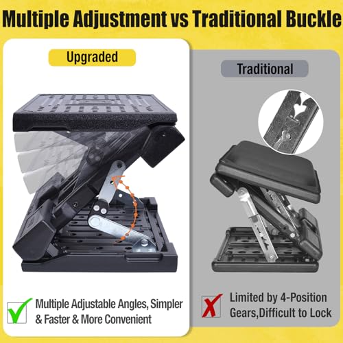 Foot Rest for Under Desk at Work Ergonomic Footrest with Adjustable Height and Angle, Foldable Foot Stool with Removable Pad Massage Beads for Office Gaming Chair Gray - color: Gray