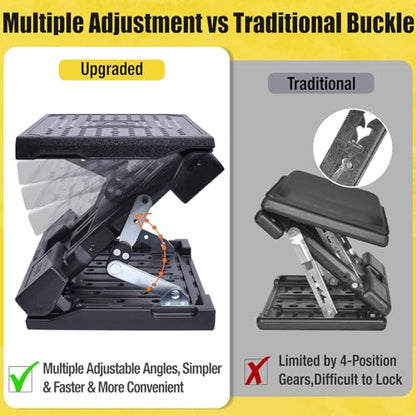 Foot Rest for Under Desk at Work Ergonomic Footrest with Adjustable Height and Angle, Foldable Foot Stool with Removable Pad Massage Beads for Office Gaming Chair Gray - color: Gray