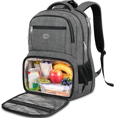 MATEIN Laptop Backpack with Lunch Box, 18 Inch Gray Mens Work Backpack - color: Grey, size: 18 Inch