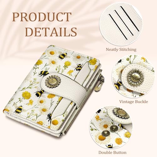 Icycay Bee Small Wallet Women RFID Blocking Bifold Cute Credit Card Holder - color: Bee