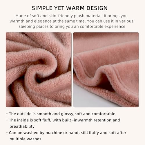 Melissa Large Soft Travel Blanket and Inflatable Pillow Set - color: Pink
