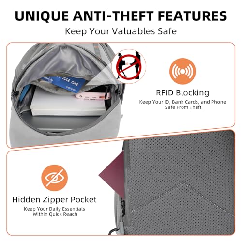 Crossbody Sling Bag, Lightweight Travel Sling Backpack with RFID Blocking - color: Grey