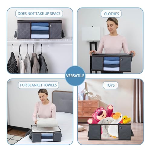 VENO 3 Pack Medium Clothes Storage Bag with Reinforced Handle 9.5 Gallon - size: Medium, 9.5 Gallon, Set of 3