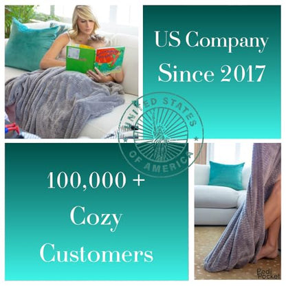 PediPocket Original Patented 50"x70" Light Sultry Smoke Blanket - color: Light Sultry Smoke
