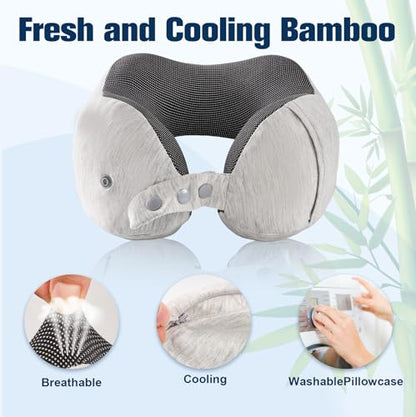 Cirorld Neck Pillow for Traveling, Travel Pillows for Airplanes Light Grey - color: Light Grey