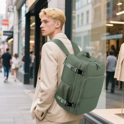 Sinaliy Travel Backpack, TSA Carry on Flight Approved Backpack - color: Army Green, size: X-Large