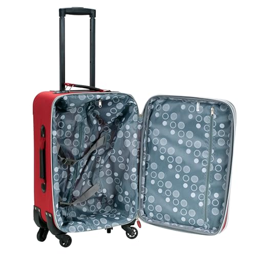 Rockland Pasadena Expandable Spinner Carry-on 19", Red - color: Red