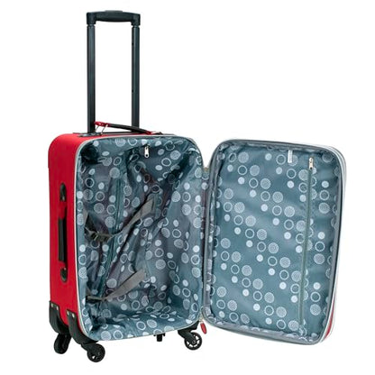 Rockland Pasadena Expandable Spinner Carry-on 19", Red - color: Red