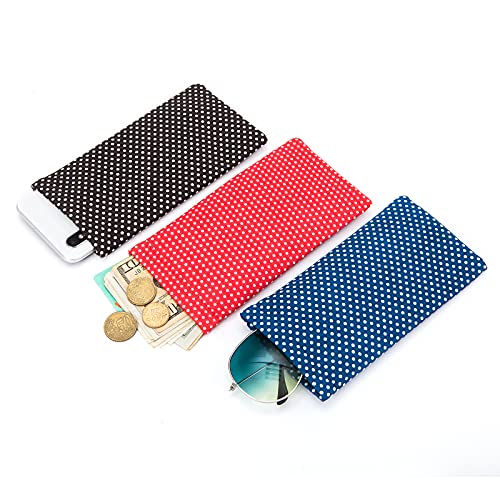 TRIUMPH VISION Eyeglass Case Glasses Case Soft Sunglass Pouch Sleeve 3 Pack - color: Dot