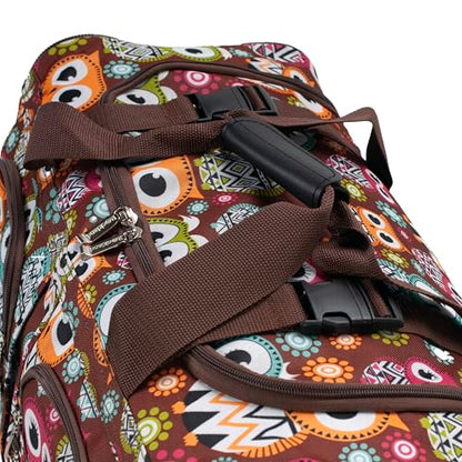 Rockland Rolling Duffel Bag, Black, 22" - color: OWL, size: 22"