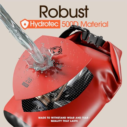 Earth Pak Waterproof Dry Bag - Roll Top Waterproof Backpack Sack Keeps Gear Dry for Kayak with Waterproof Phone Case - color: Red, size: 20L