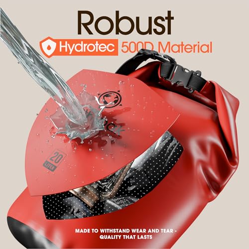 Earth Pak Waterproof Dry Bag - Roll Top Waterproof Backpack Sack Keeps Gear Dry for Kayak with Waterproof Phone Case - color: Red, size: 30L