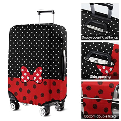 Red Bow Luggage Cover Protector Fit 29-32 Inch, Black - color: Luggage Cover-4, size: XL(29-32in)