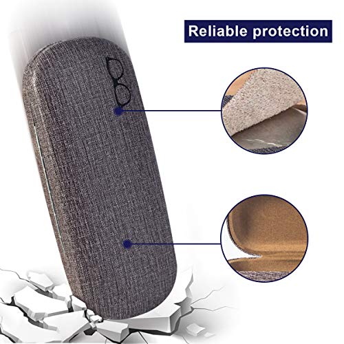 RayLove 3-Pack Hard Shell Eyeglasses Case Reading Glasses Hard Case - color: White Pink Khaki