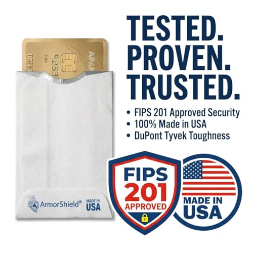 ArmorShield RFID Blocking Sleeves for Credit Cards, 10-Pack White, USA Made - color: White
