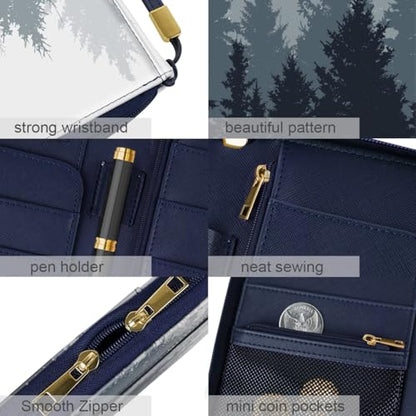 Family Passport Holder Wallet RFID Blocking Document Organizer - color: Forest