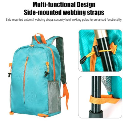 Hiking Daypack,Water Resistant Lightweight Packable Small Backpack for Travel Camping Mountaineering Outdoor for Women Men-Blue