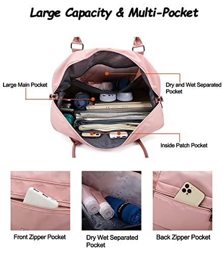 NWLR Travel Duffle Bag Weekender Overnight Carry on Bag for Women - color: D-Grey