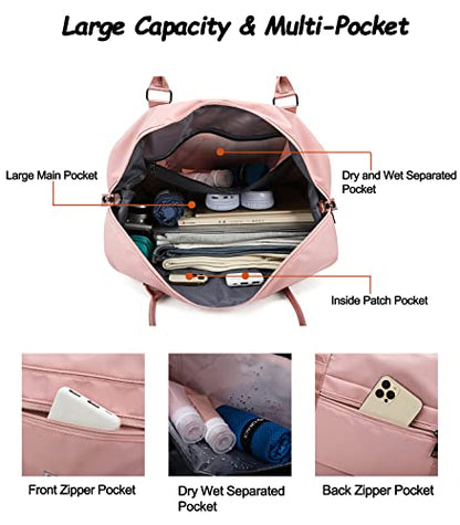 NWLR Travel Duffle Bag Weekender Overnight Carry on Bag for Women - color: D-Grey