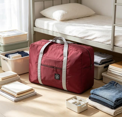 1pcs Foldable Travel Duffel Bag, Lightweight Waterproof Carry,Red - color: Red