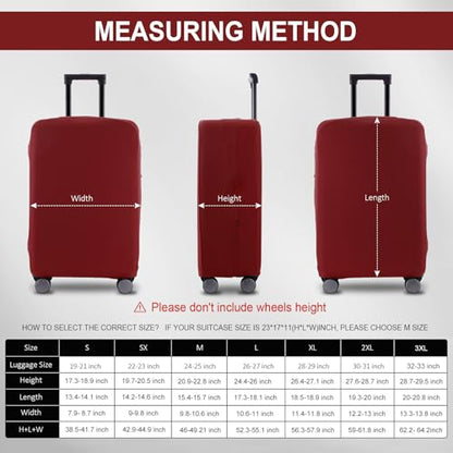 Travel Luggage Cover - Scratch-Resistant Fit 19-31 Inch, Claret (S(19-21 inch)) - color: Claret, size: 19-21 inch
