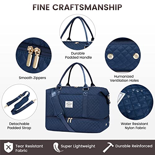 LOVEVOOK Travel Duffle Bag,Weekender Bags for Women with Shoe Compartment - color: Blue-a, size: Large-2 Pcs