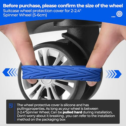 8Pcs Upgrade Luggage Wheel Covers, Travel Accessories (Blue) - color: Blue