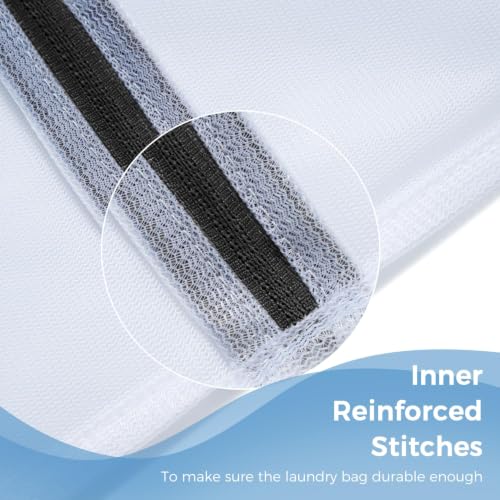 BAGAIL Laundry Bags Mesh Wash Bag for Intimates Lingerie and Delicates,6Pcs(3L,3M) - color: Pearl White-Fine Mesh, size: 3L,3M