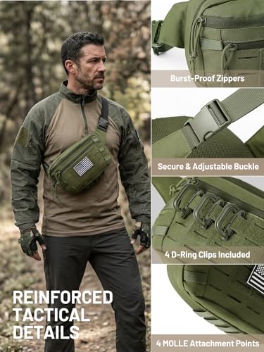 Tactical Fanny Pack with Gun Holster, CCW Waist Bag for Men - color: Green