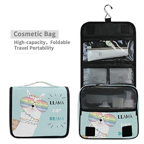 senya Hanging Travel Toiletry Bag Kit Makeup Case Cosmetics Organizer for Men Women (Llama Alpaca Drama) - color: Llama Alpaca Drama