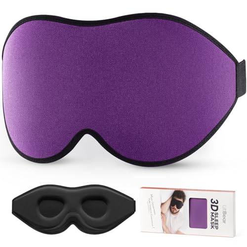 LitBear Sleep Mask for Side Sleeper Women Men, Eye Mask for Sleeping - color: Purple