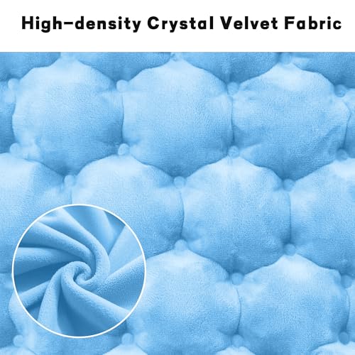 Inflatable Seat Cushion, Lightweight Waterproof Stadium Seat Pads - color: Crystal Velvet Blue